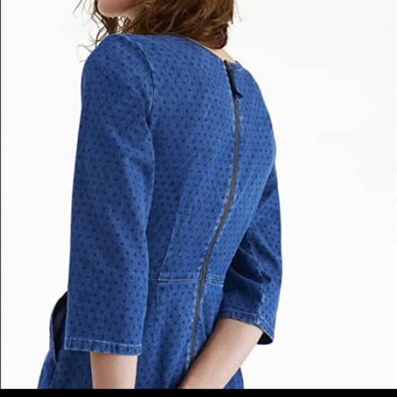 Joules Sammy Denim Polka Dot Dress Sz 14 Women’s Long Sleeve Mini - Picture 2 of 8